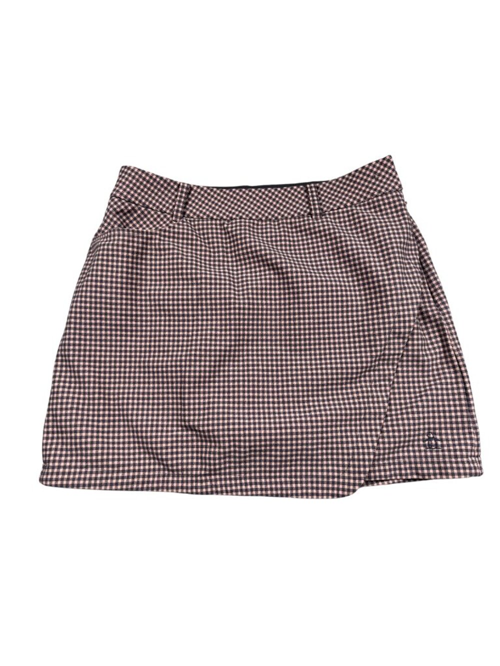 Munsingwear Golf Skort S Pink Navy Houndstooth Wrap Skirt